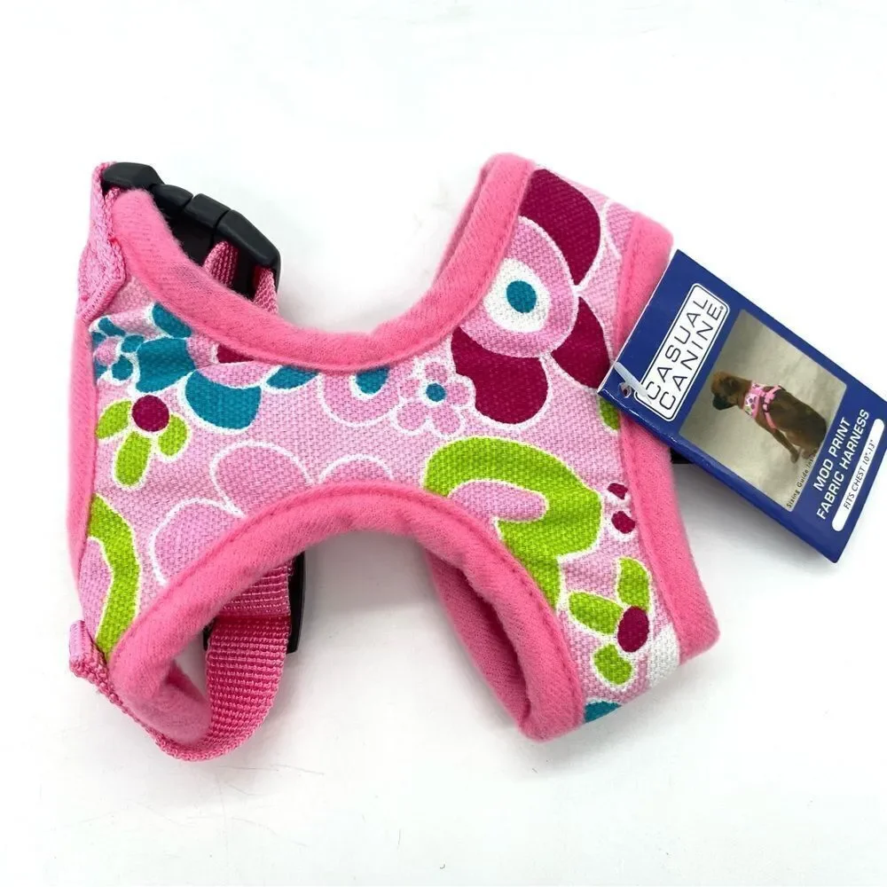 Dog Harness Casual Canine Pink Floral Mod Print XS New
